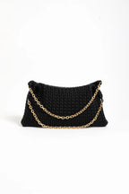 Arrow Weave Shoulder Bag (Black)