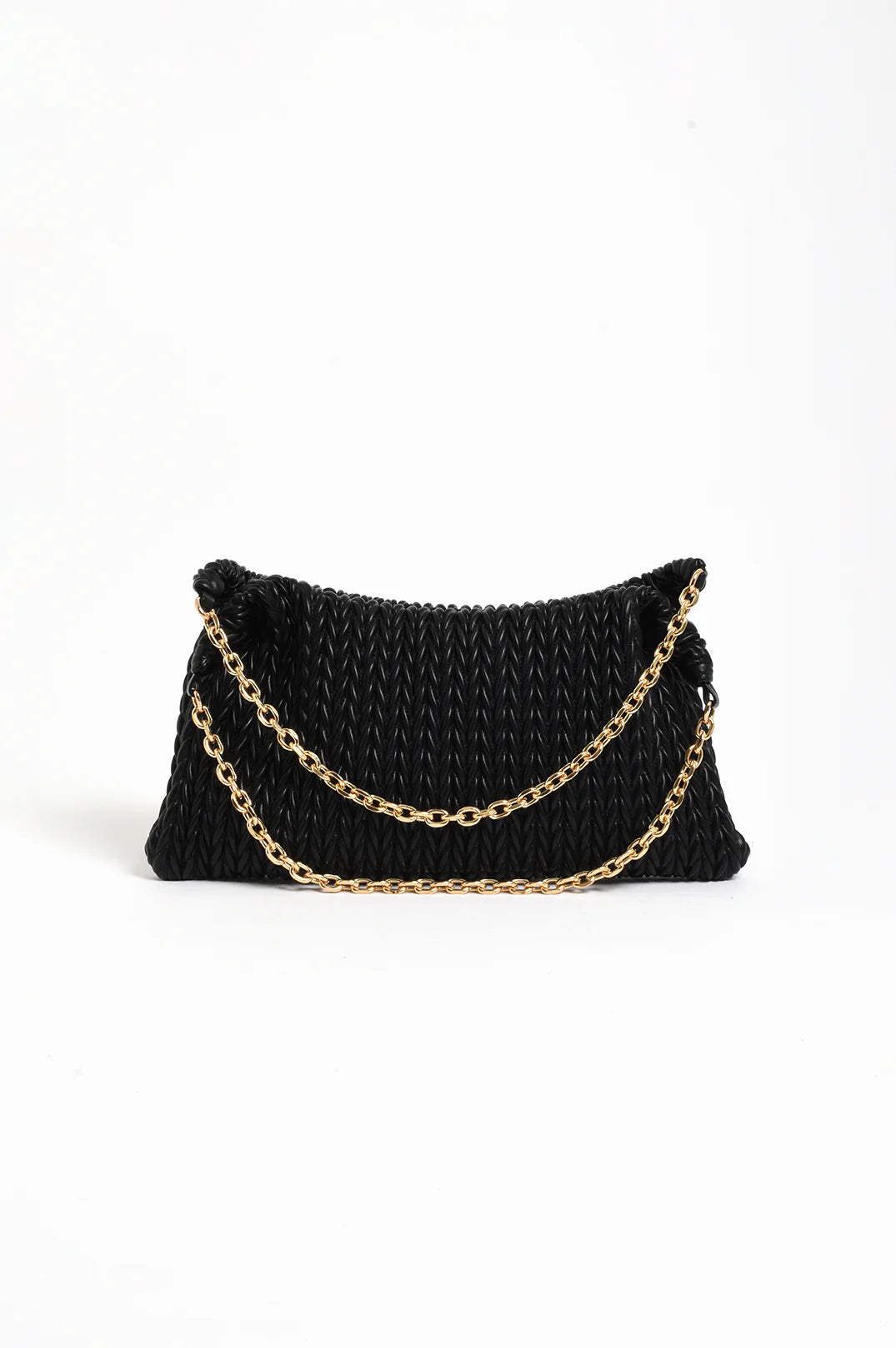Arrow Weave Shoulder Bag (Black)