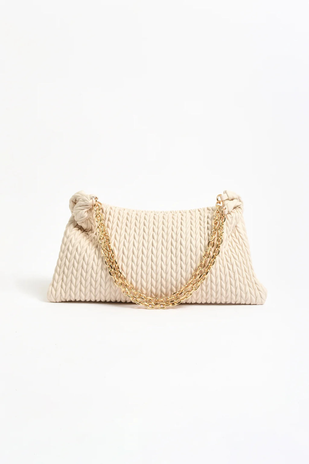 Arrow Weave Shoulder Bag - Stone