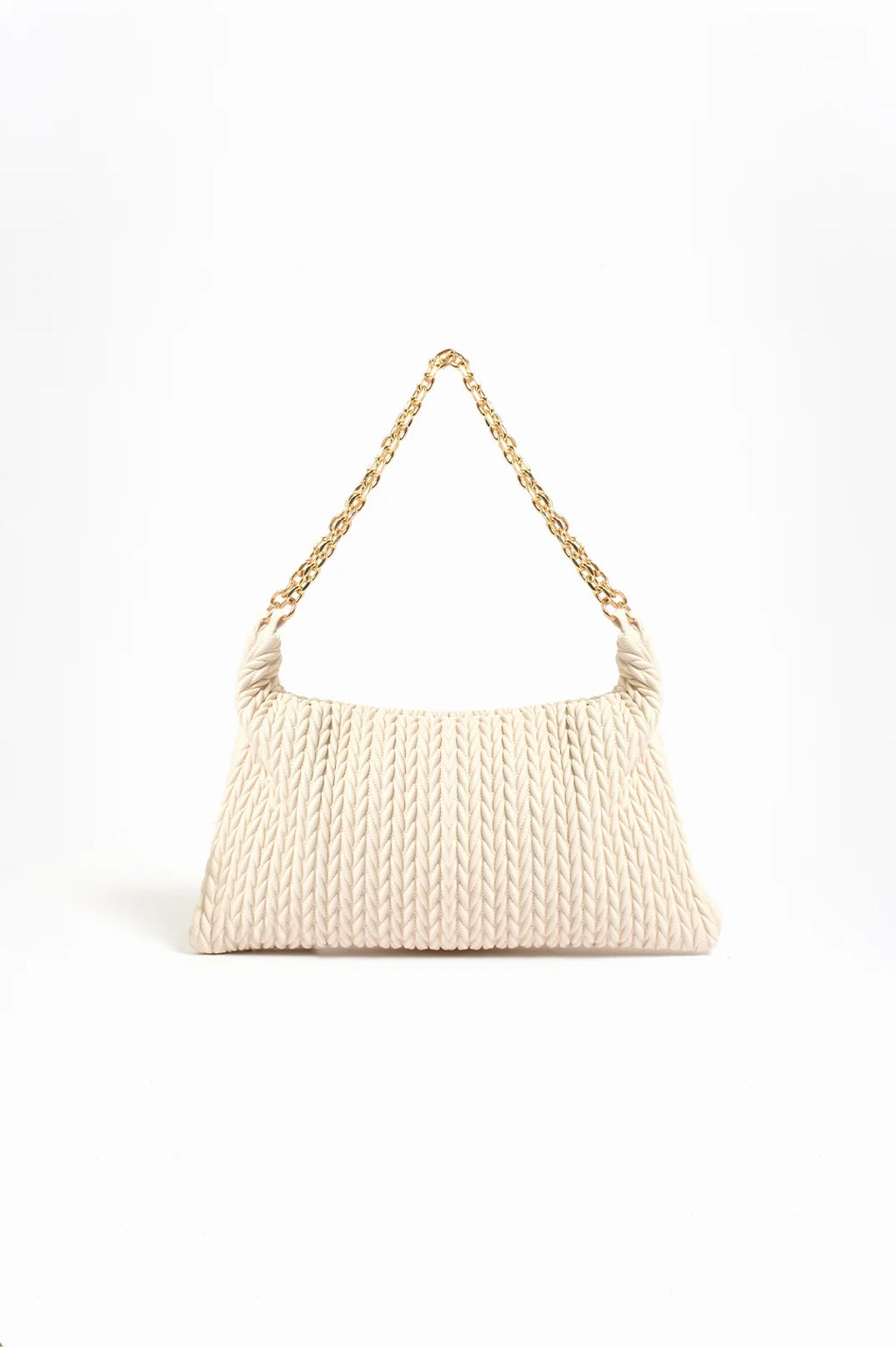 Arrow Weave Shoulder Bag - Stone
