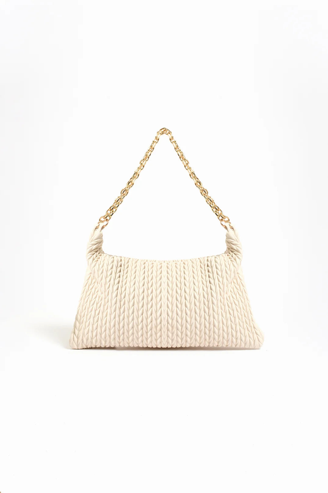Arrow Weave Shoulder Bag - Stone