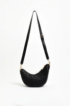 Asymmetrical Woven Small Bag - Black