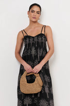 Bow Handle Mini Basket Bag -  2 colours