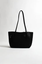 Woven Satin Tote - Chocolate or Black