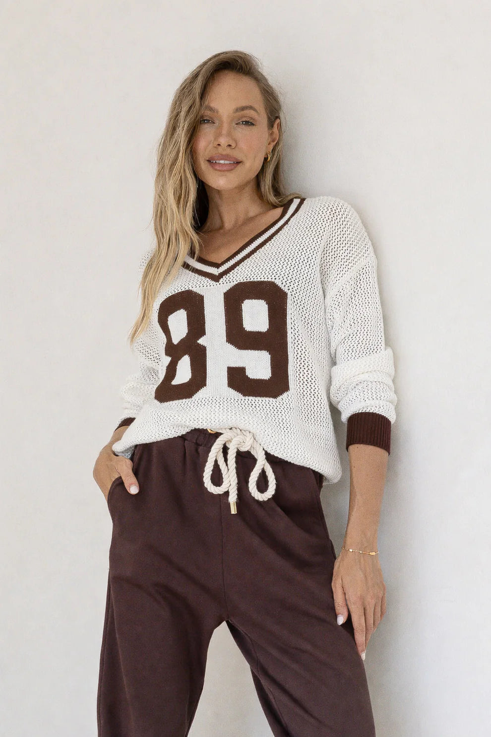 '89 Off-Grid Varsity Open Knit Top