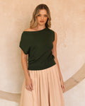 Oasis Neutral Knit Top - Khaki Olive