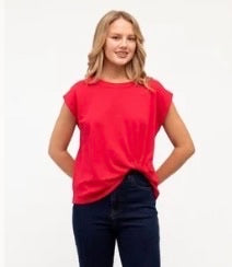 The Easy Tuck Tee - Cherry Red