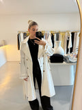 White denim trench coat