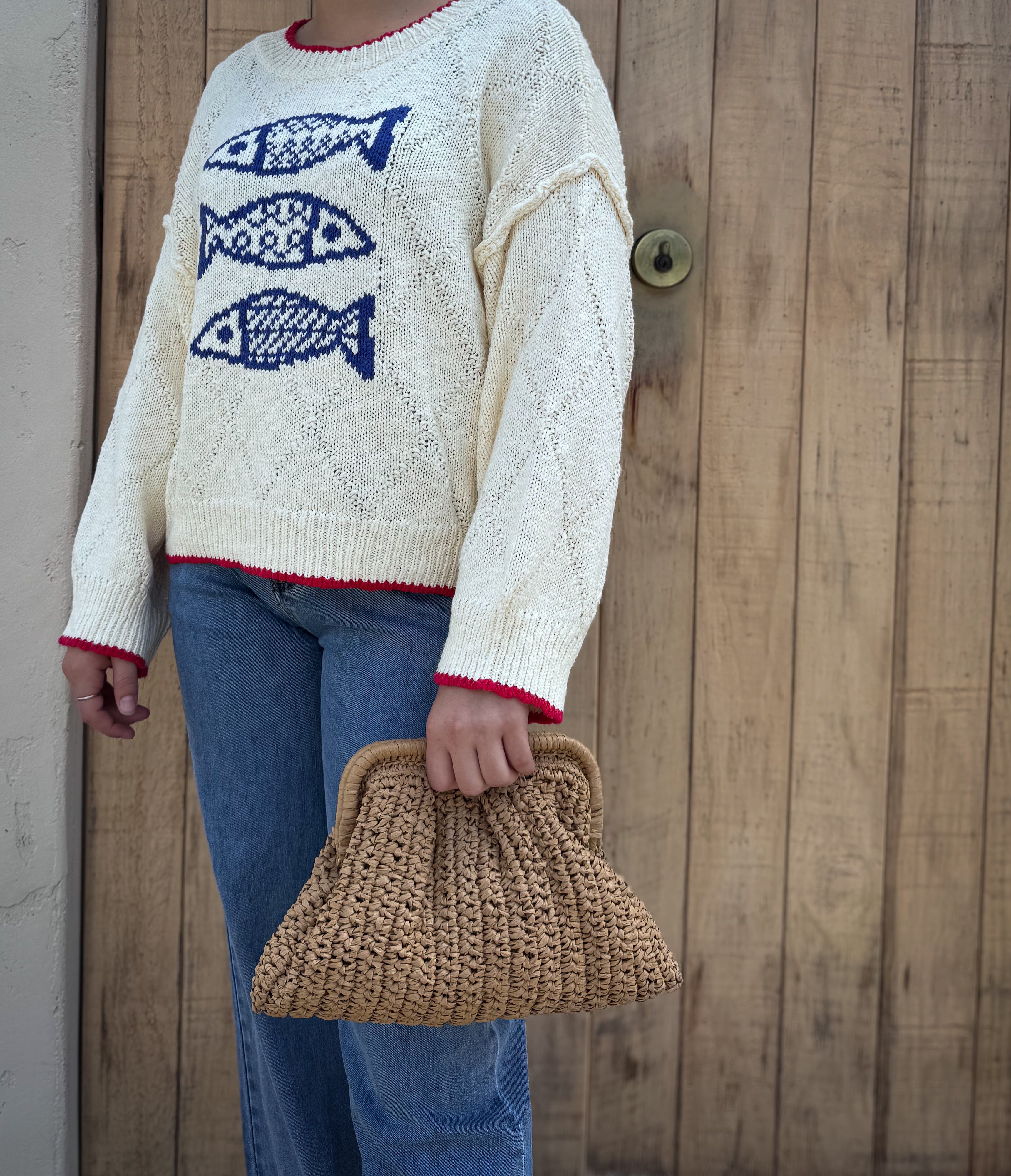 Paper Weave Gatherred Clutch in Camel/Gold