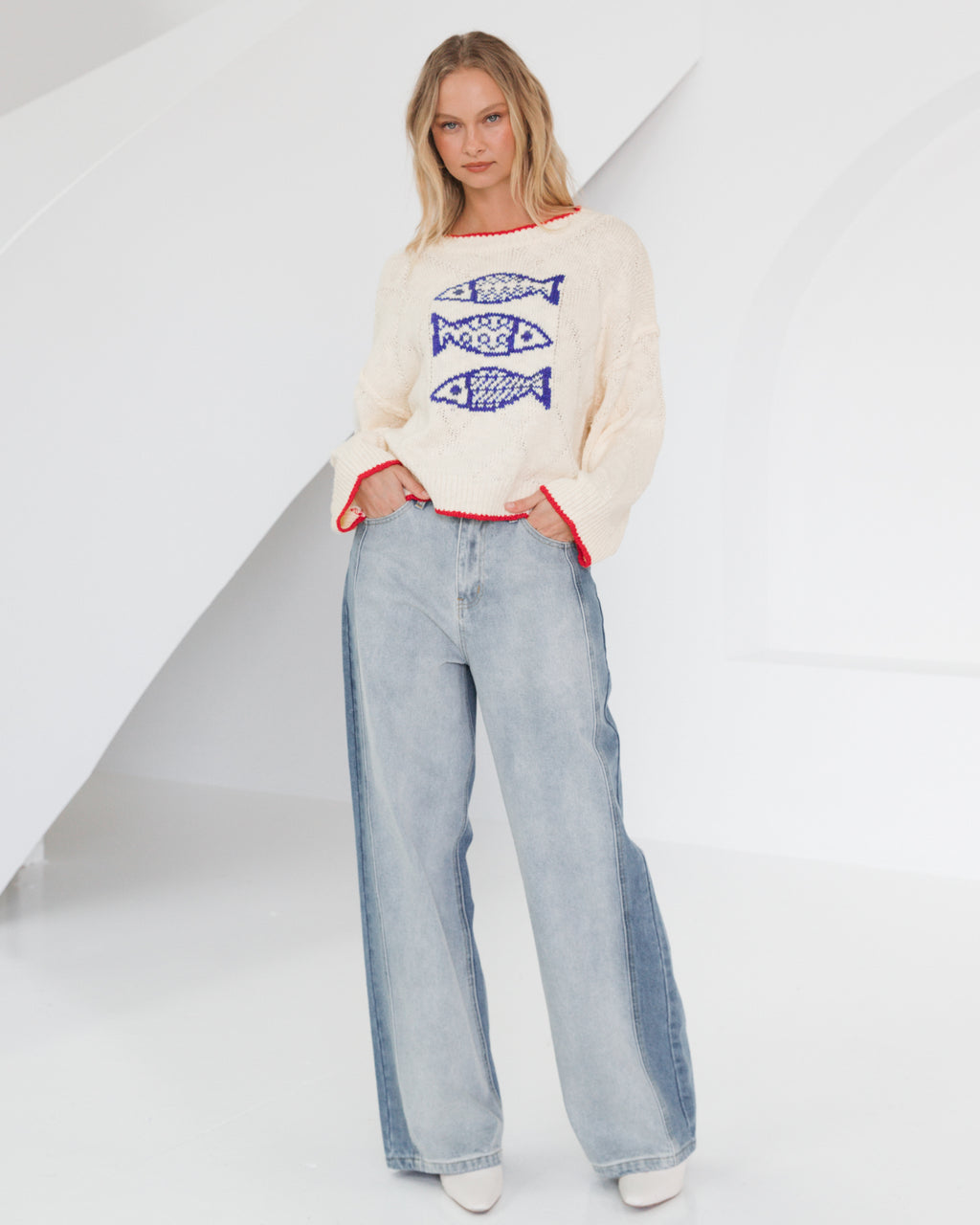 Coastal Catch Knit Jumper Top by Paper Heart