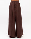 Tara Tailored Wide Leg Pant - Chocolate