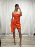 Tangerine Drape Mini Dress