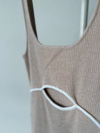 The Airlie Ribbed Knit midi dress - Beige
