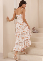 Ruffled maxi tiger dress
