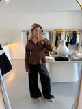 Classic linen wide leg pant - Black