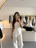 White ribbed halter top