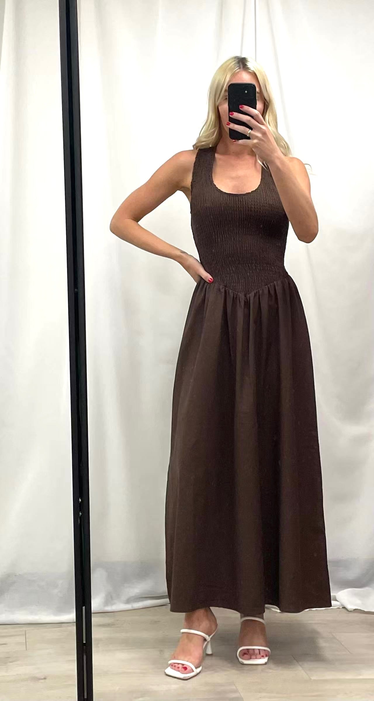 Chocolate a-line maxi dress