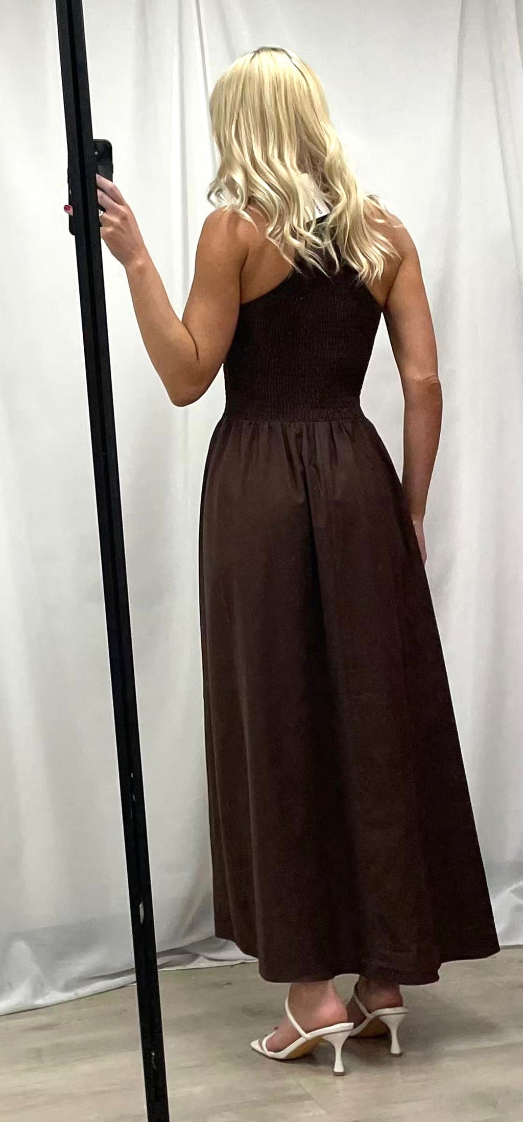 Chocolate a-line maxi dress