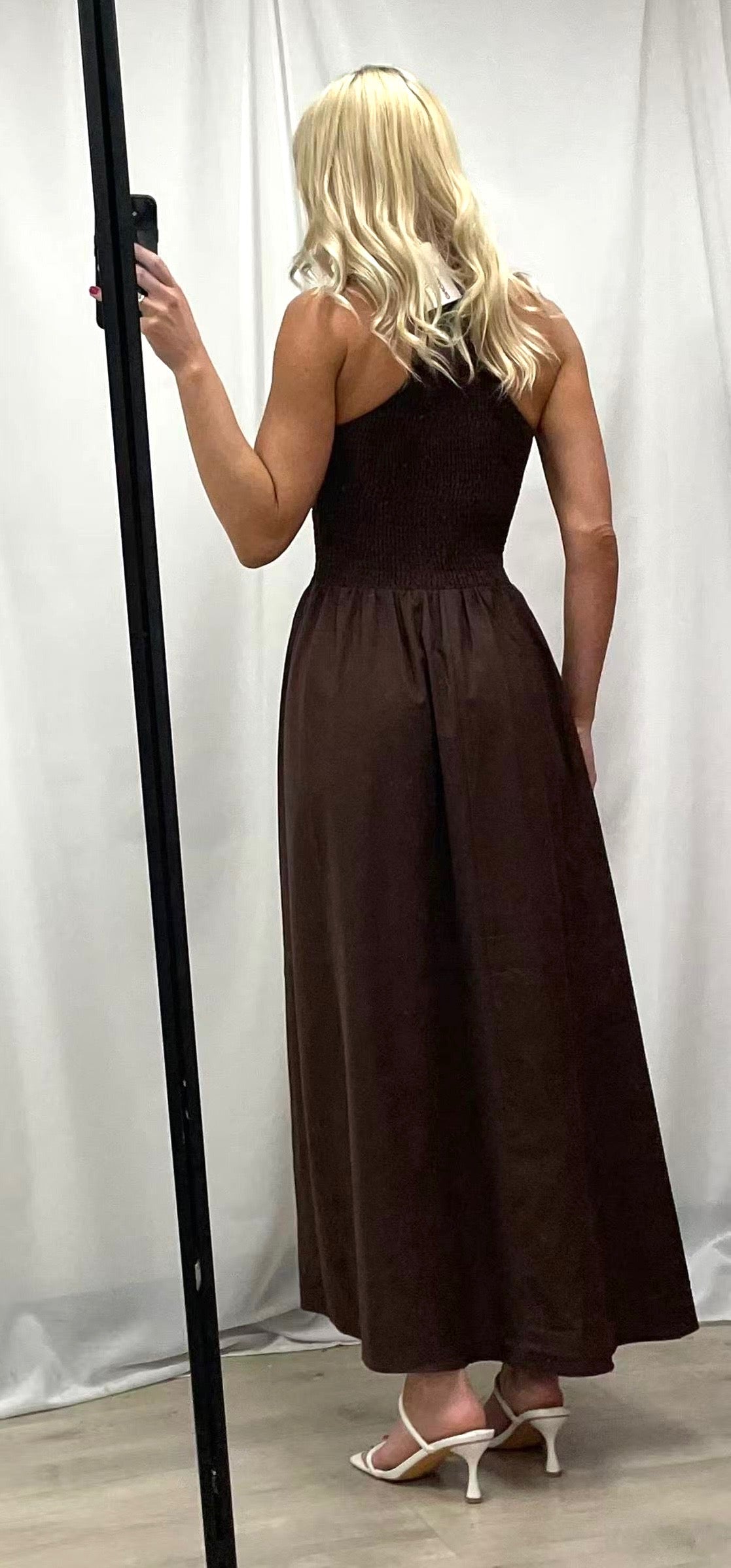 Chocolate a-line maxi dress