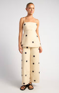 Polka dot tie back top