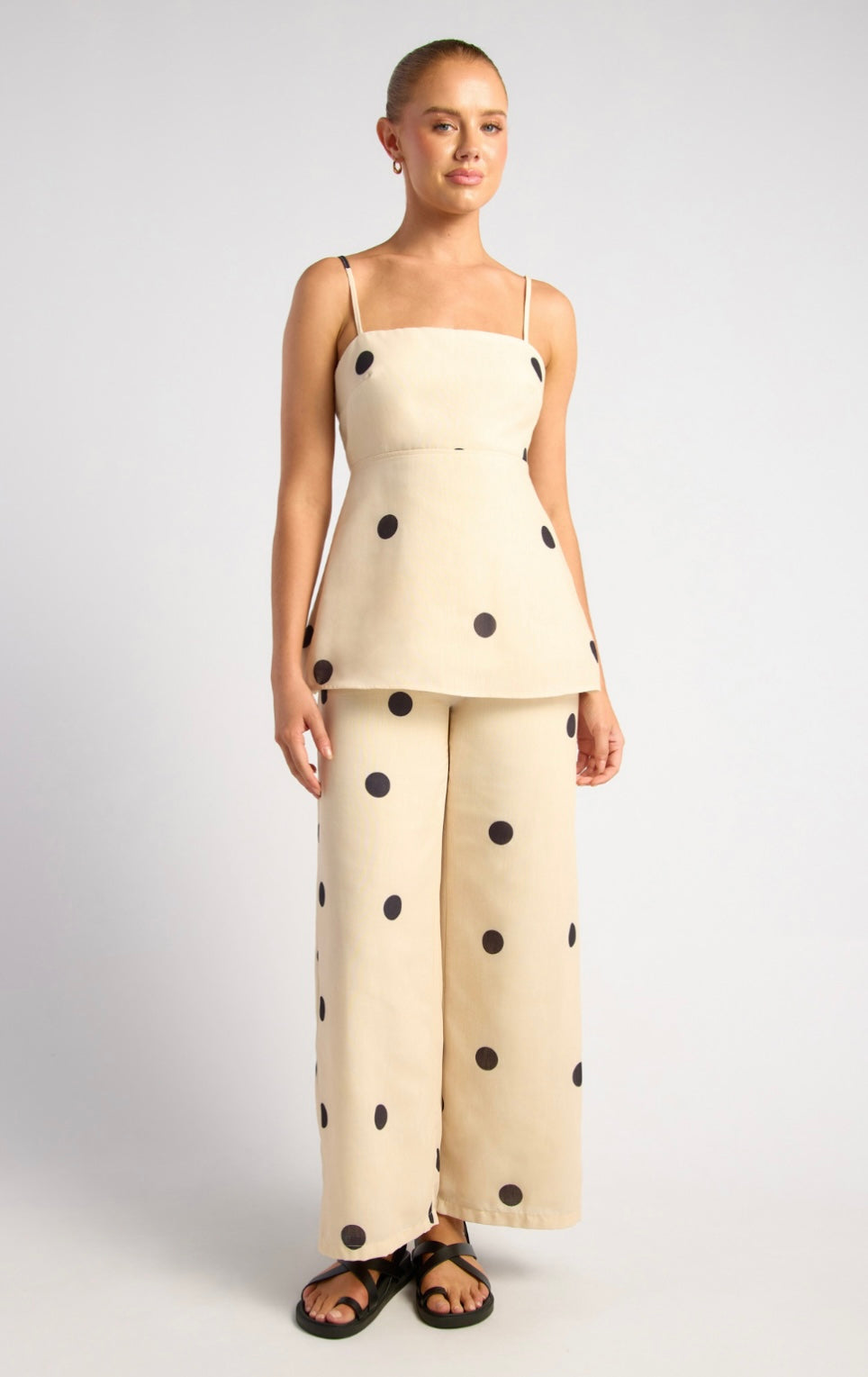 Polka dot tie back top