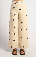 Polka dot cream pants