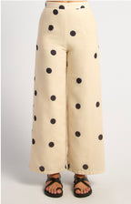 Polka dot cream pants