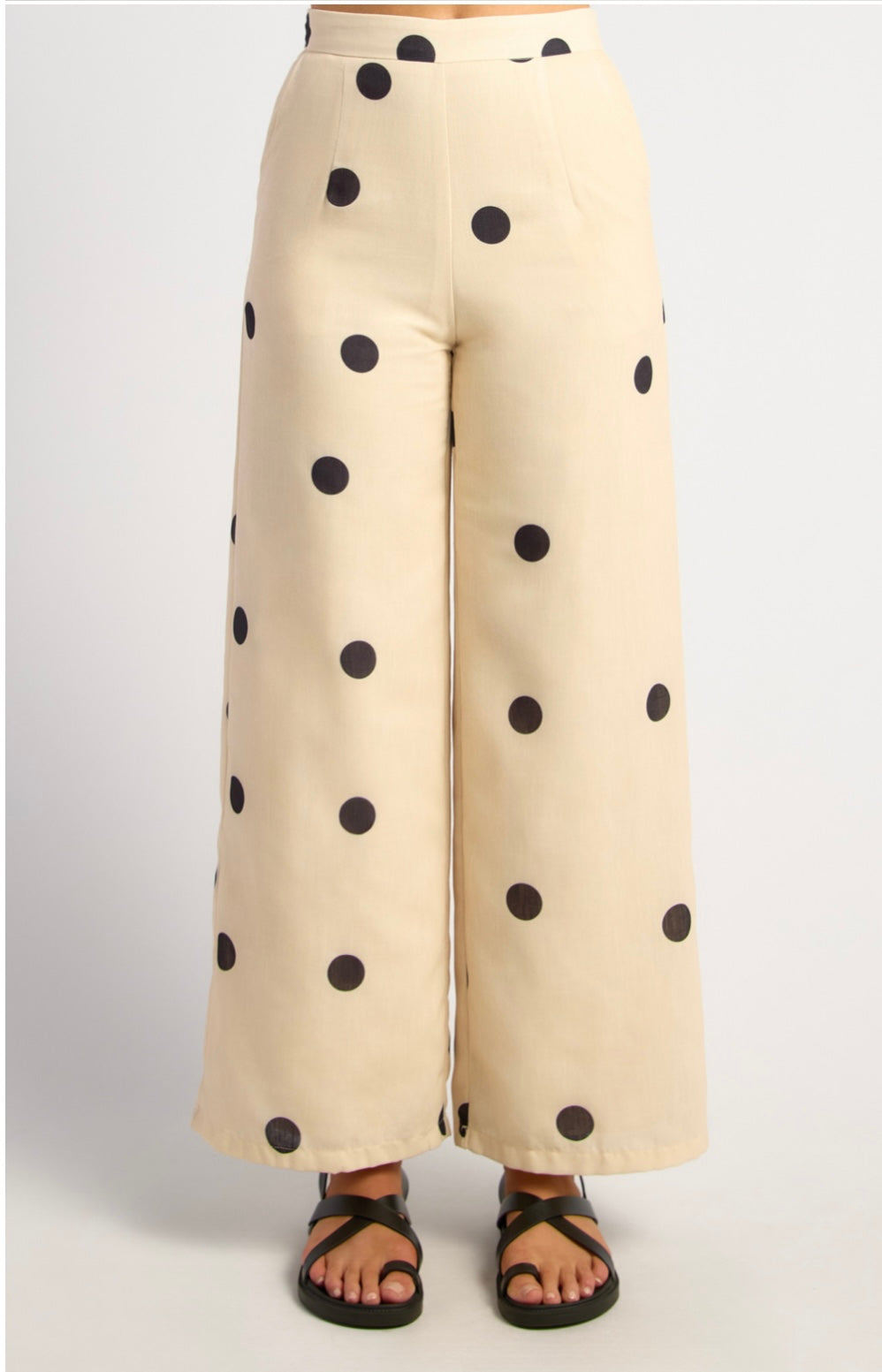 Polka dot cream pants