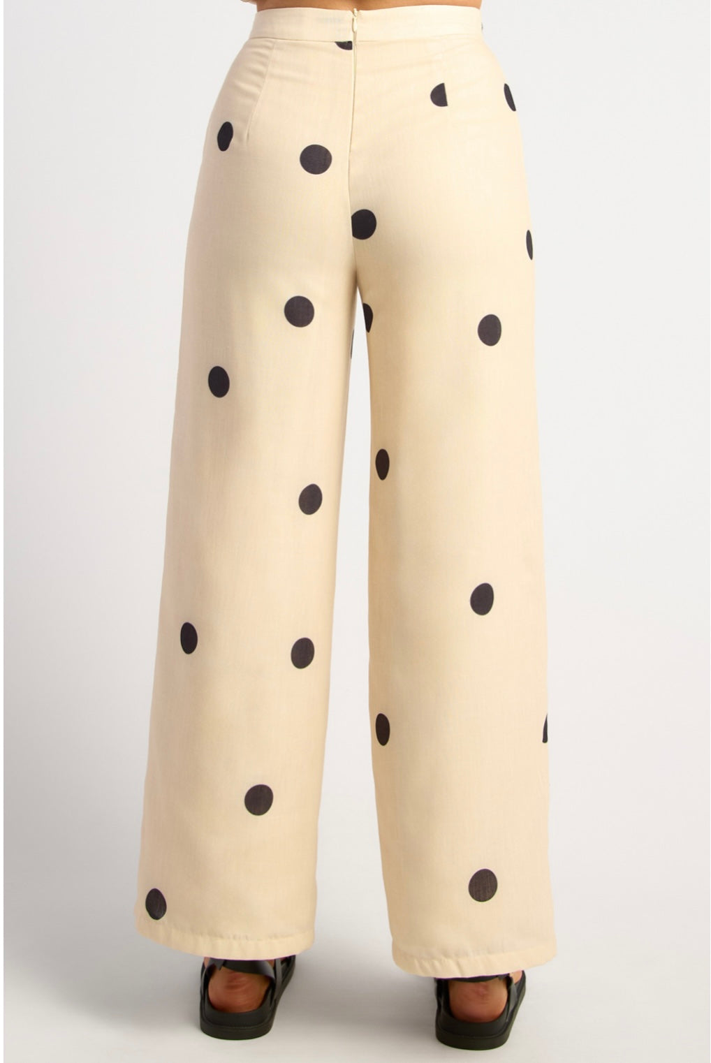 Polka dot cream pants