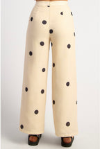 Polka dot cream pants