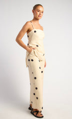 Polka dot cream pants