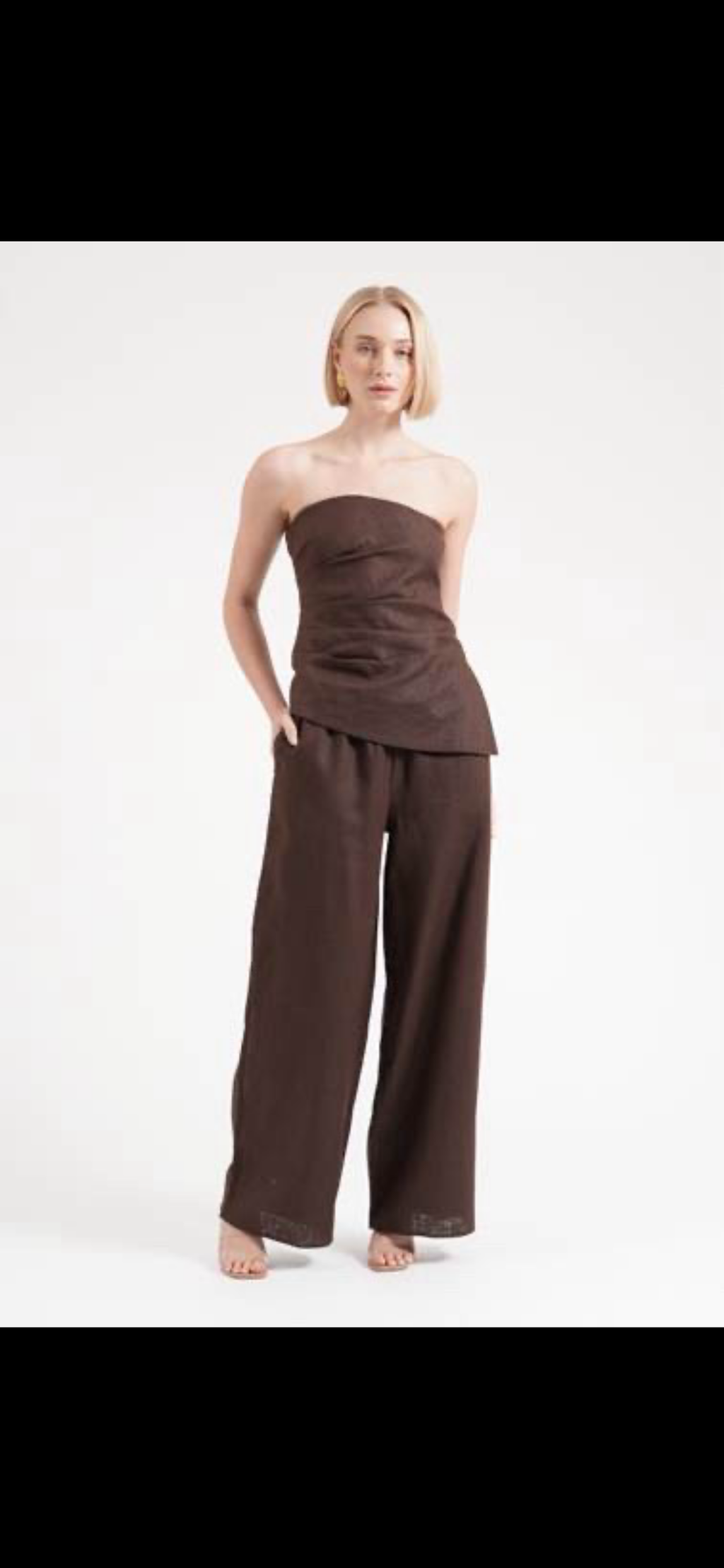 Chocolate strapless tube top