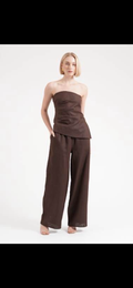 Chocolate strapless tube top