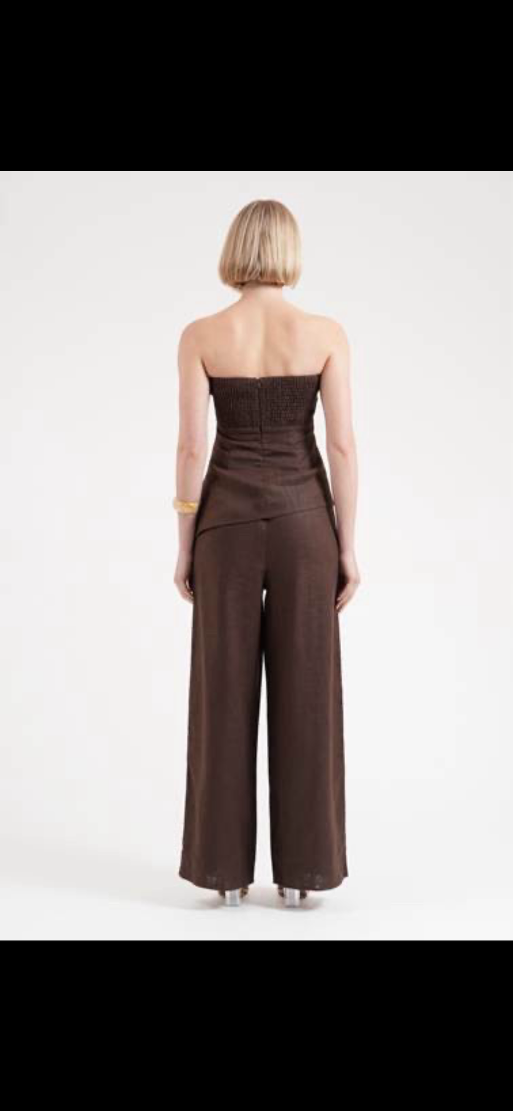 Chocolate strapless tube top