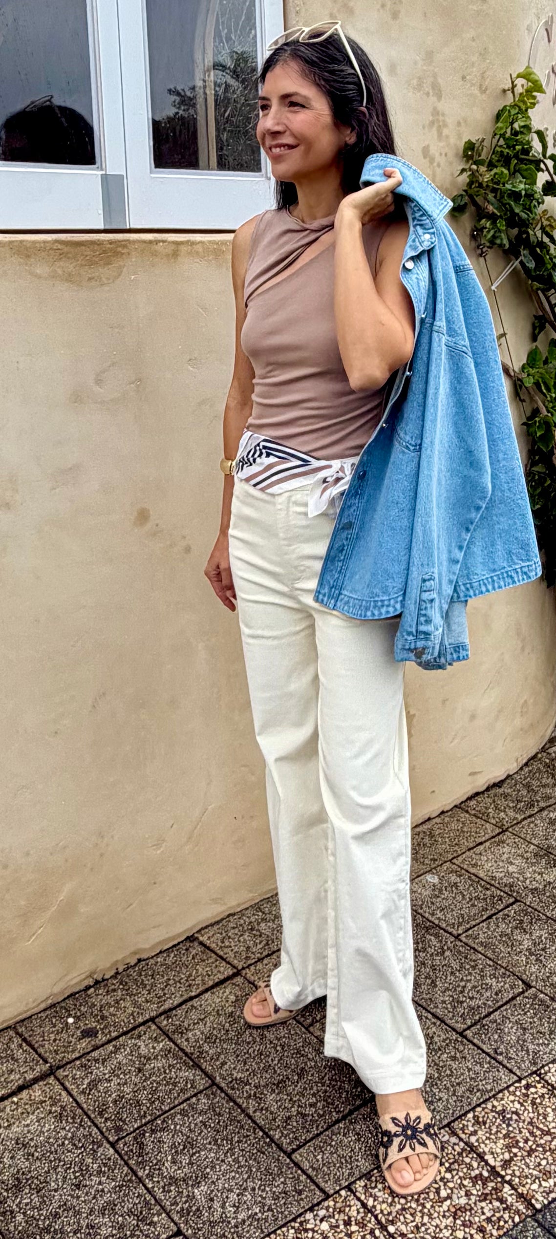 Twisted Taupe Sleeveless Top