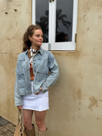 The Erin Faded Medium Wash Collared Denim Jacket