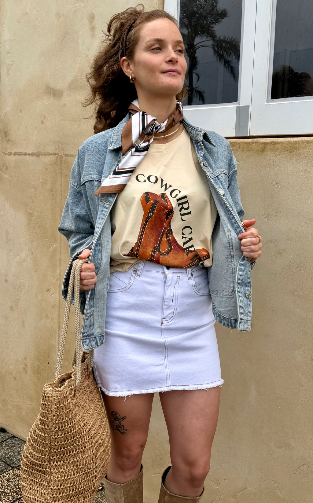 The Erin Faded Medium Wash Collared Denim Jacket