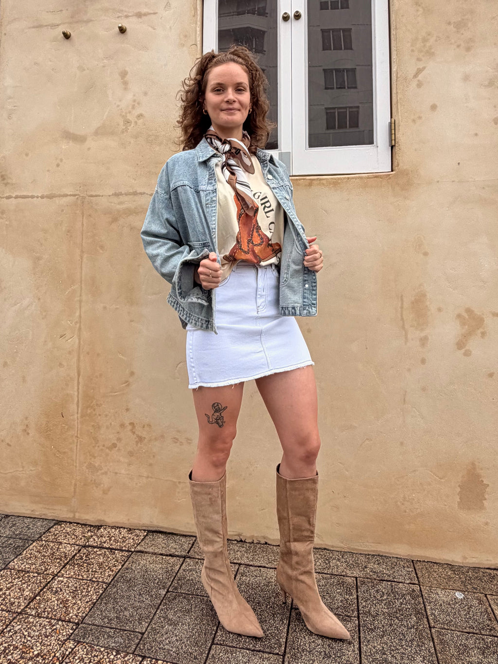 The Erin Faded Medium Wash Collared Denim Jacket