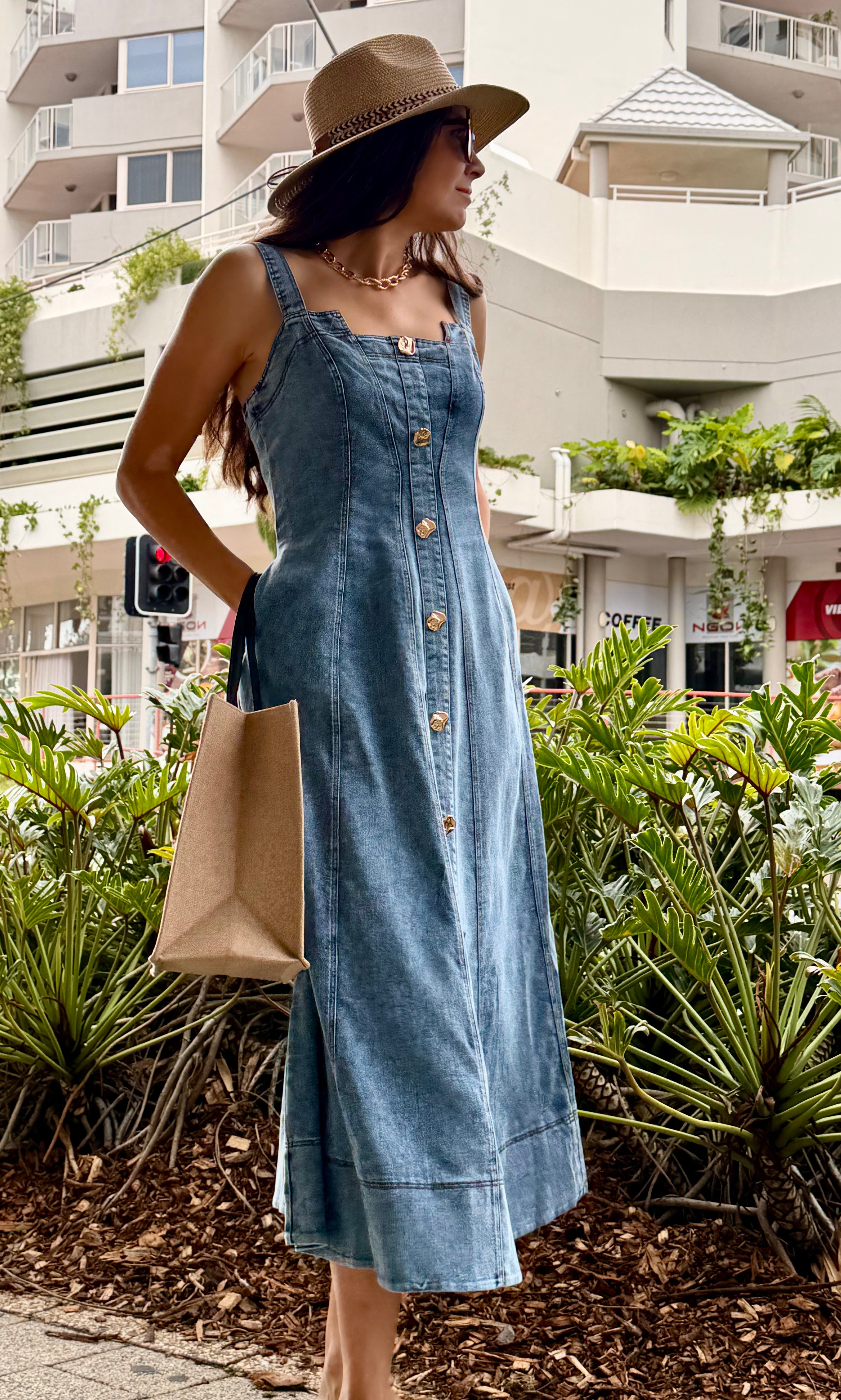 Hayleigh Denim Maxi Dress