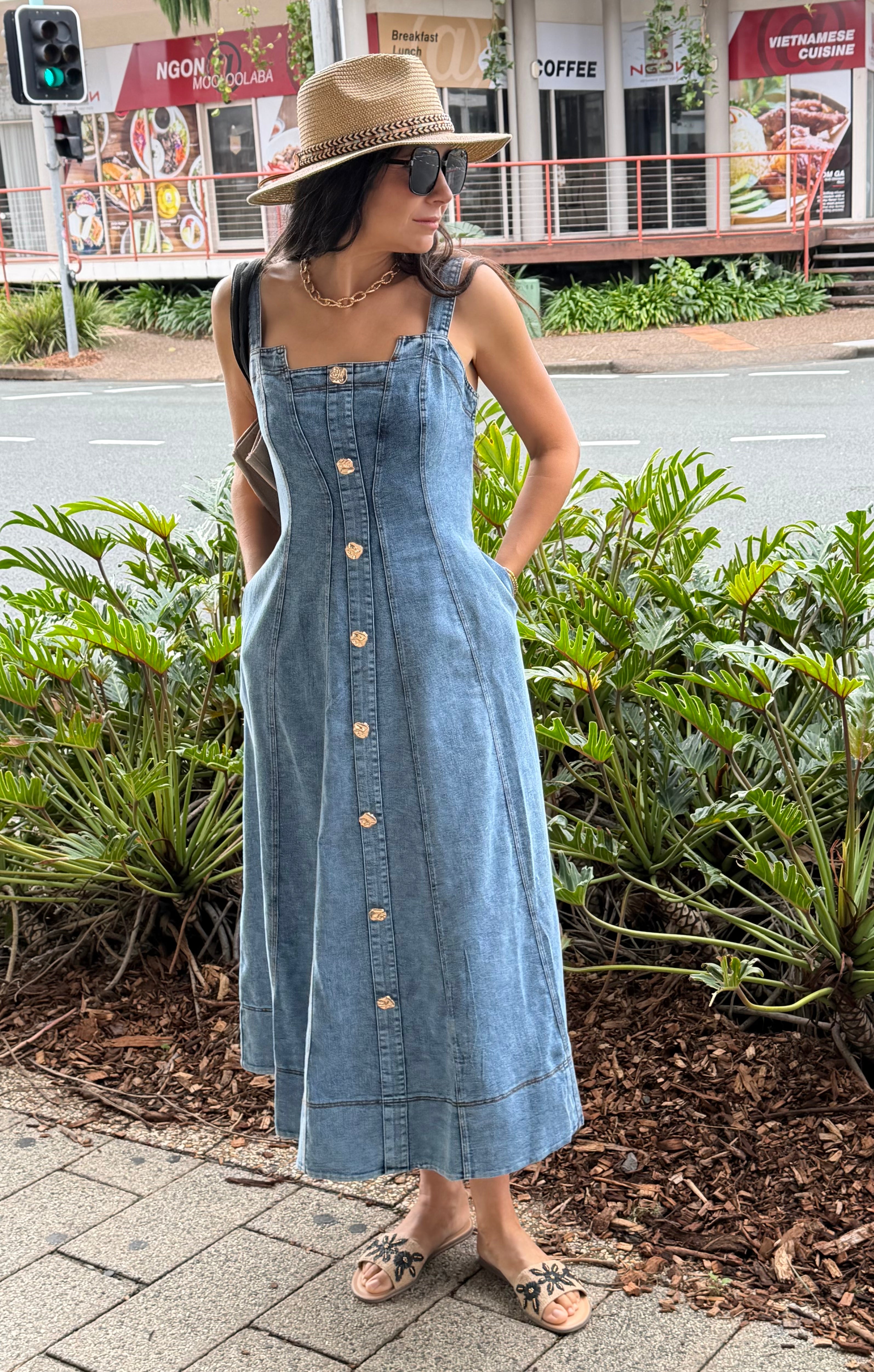 Hayleigh Denim Maxi Dress