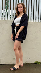 Overstitch Short Sleeve Set – Black