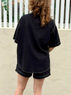 Overstitch Short Sleeve Set – Black