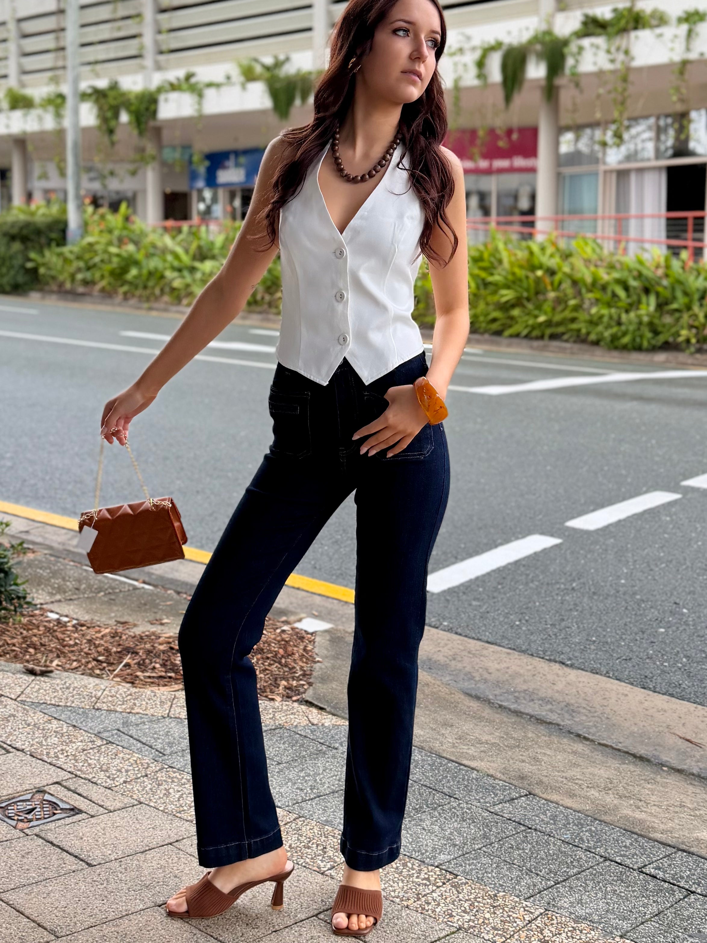 Dark Wash Straight Leg Jeans