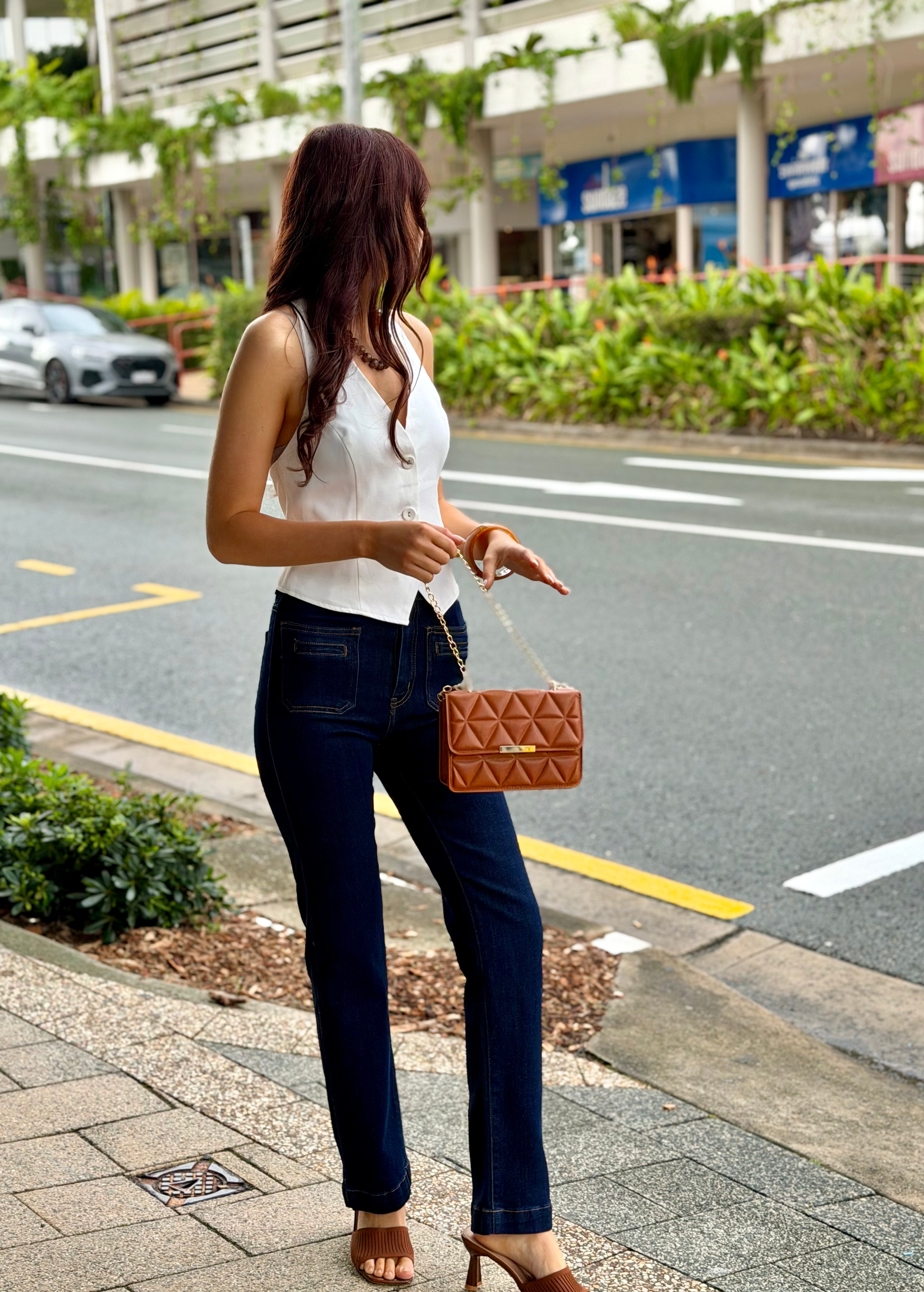 Dark Wash Straight Leg Jeans
