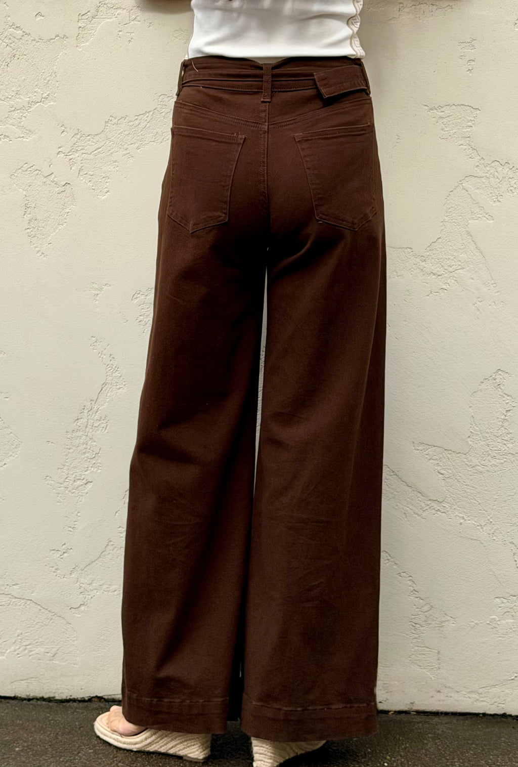 The Chocolate Front Seam Belted Denim Jean