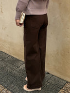 The Chocolate Front Seam Belted Denim Jean