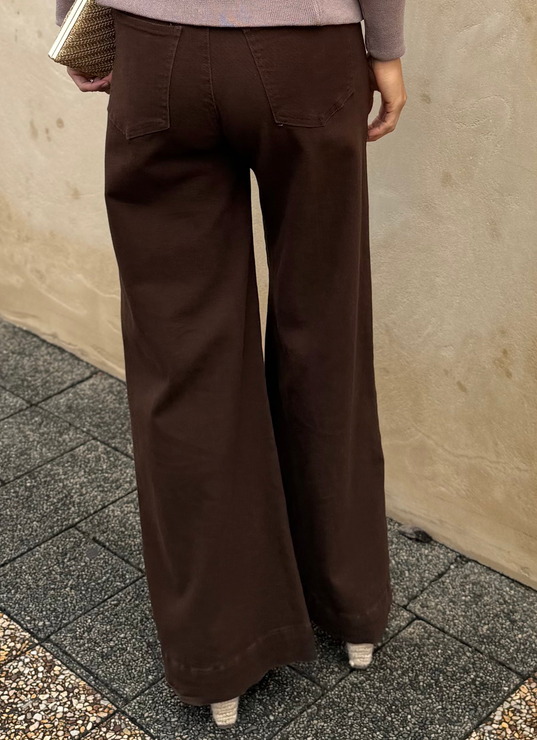 The Chocolate Front Seam Belted Denim Jean