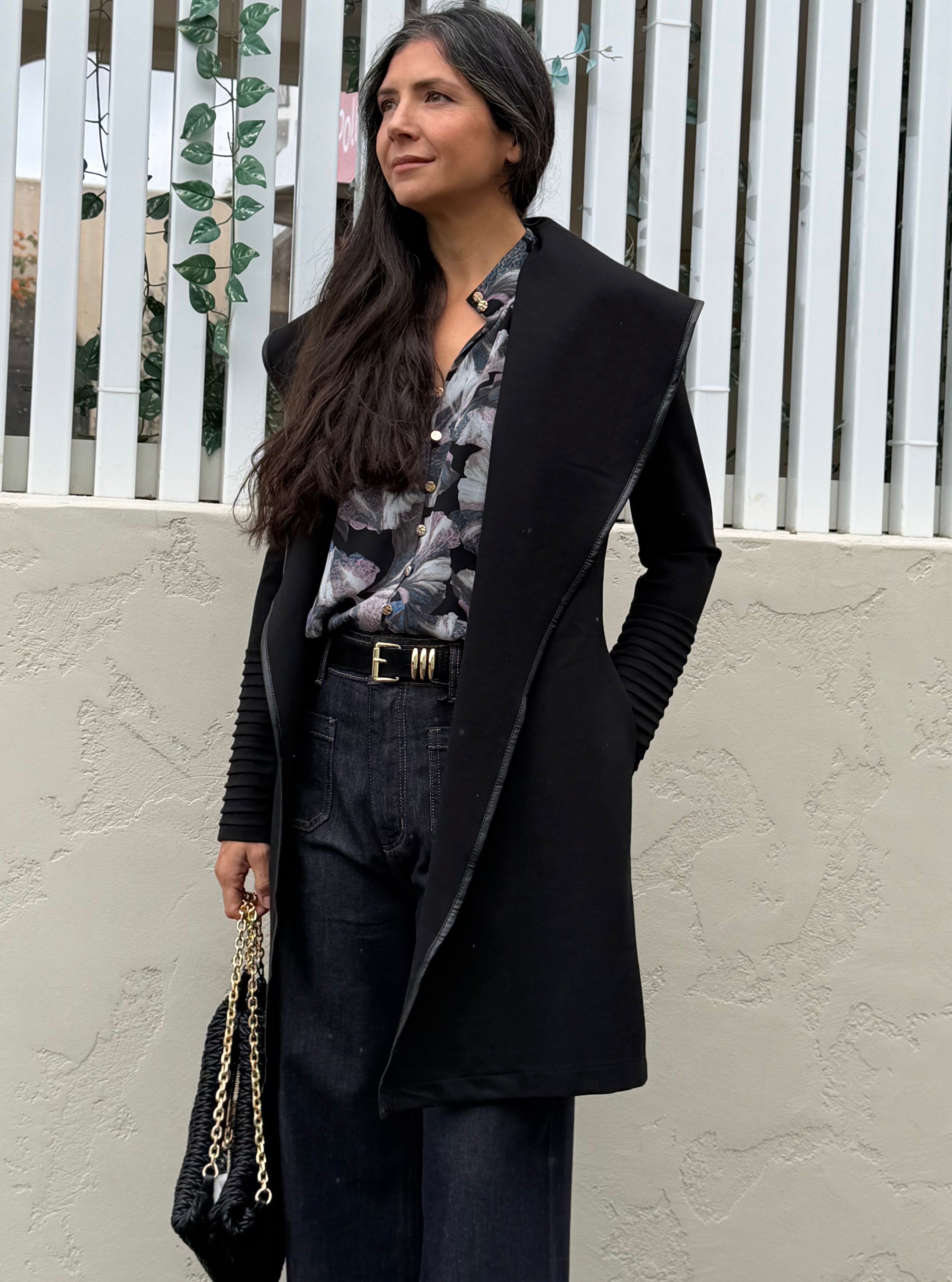 The Milan Long Line Jacket - Black