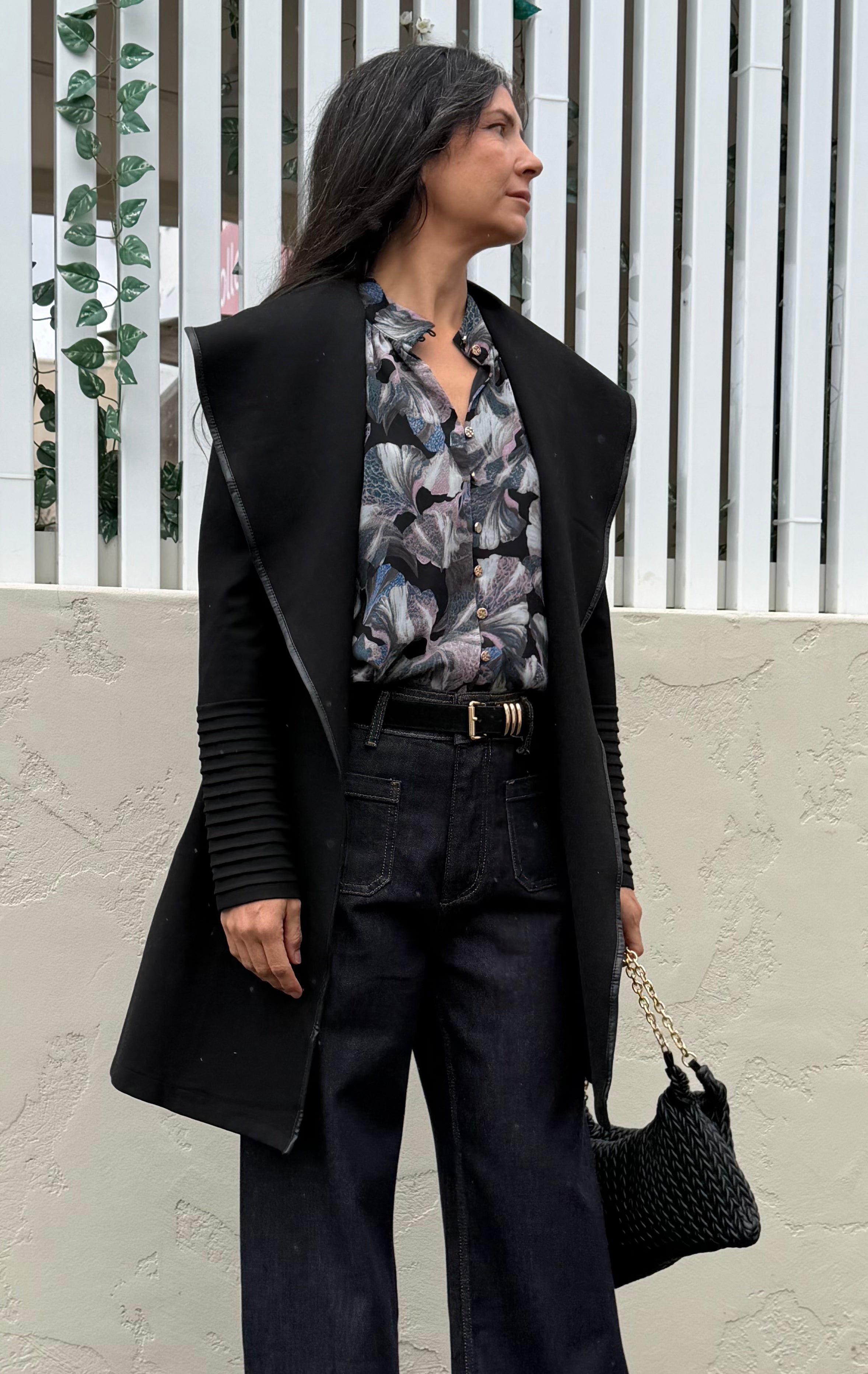 The Milan Long Line Jacket - Black