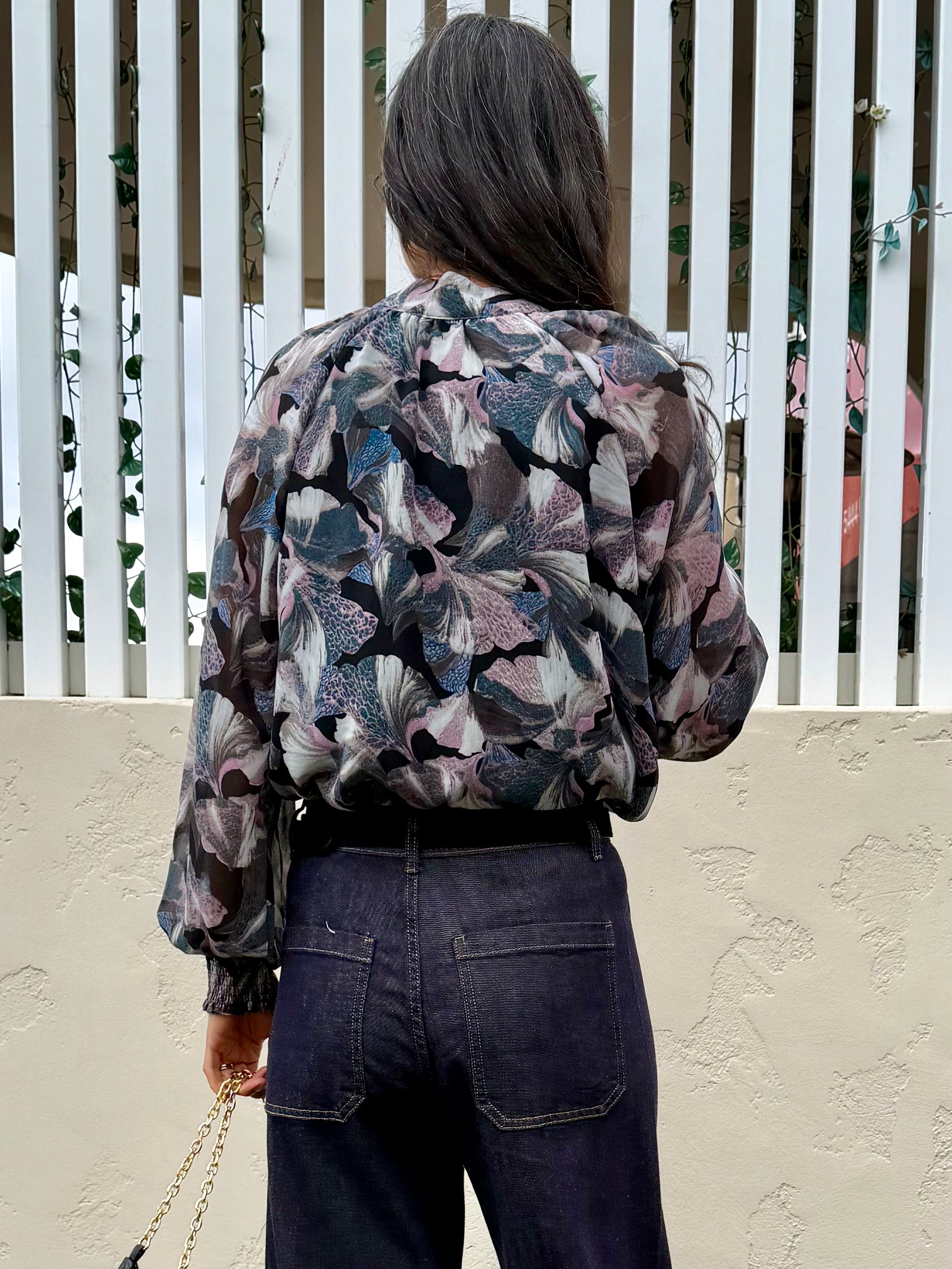 Midnight Bloom Long Sleeve Top